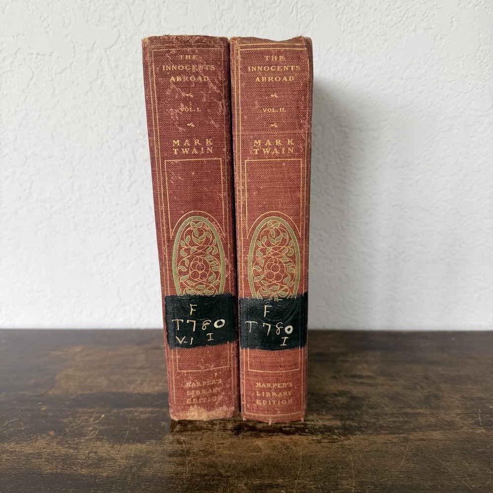 Antique Mark Twain The Innocents Abroad Vol 1 & 2 Harper's Library Edition 1904